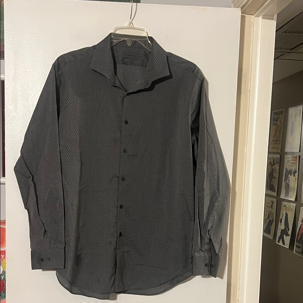 Calvin Klein black/gray mens shirt. Slim fit